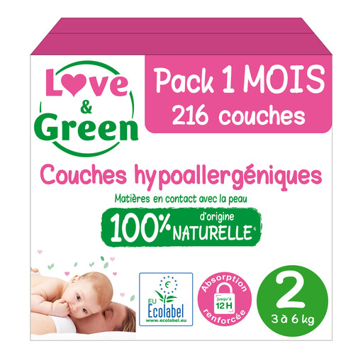 LOVE & GREEN Couches ?cologiques Saines Taille 2