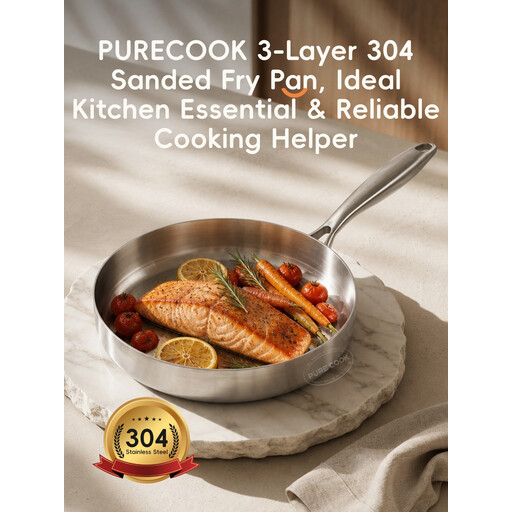 PURECOOK Tri?Ply Stainless Steel Pan