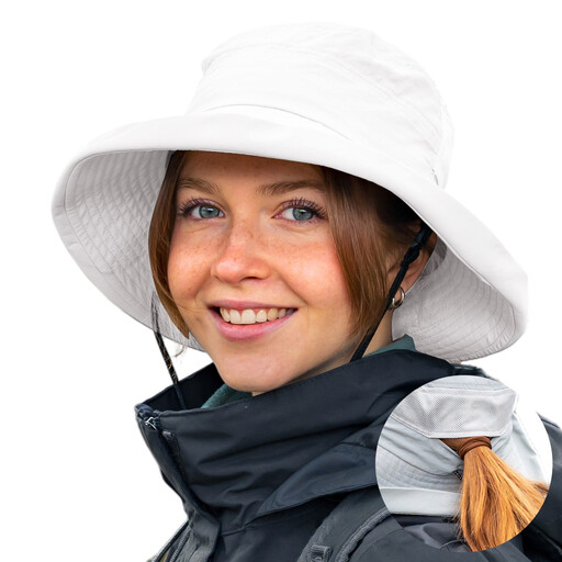TOP-EX Women’s Wide Brim Bucket Sun Hat with Ponytail Hole