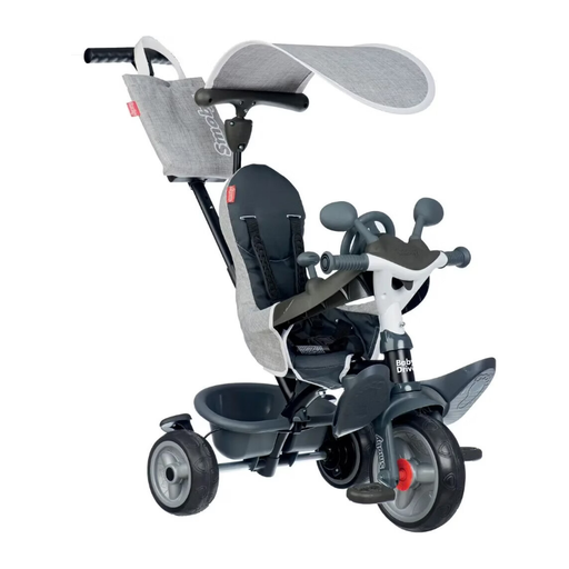 Smoby - Baby Driver Tricycle Grey - 3-in-1 Convertible