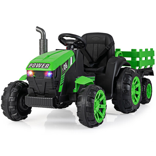 Groene 24V elektrische kindertractor
