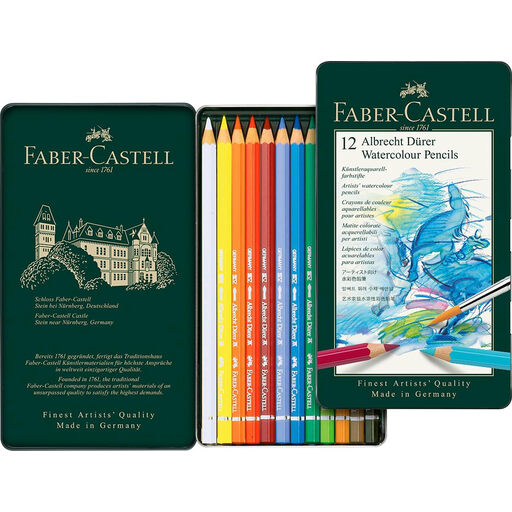 Faber-Castell 117512 Albrecht Dürer Aquarell Watercolor Pencils, Set of 12