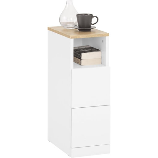 SoBuy Narrow Nightstand 20cm mit zwei Schubladen