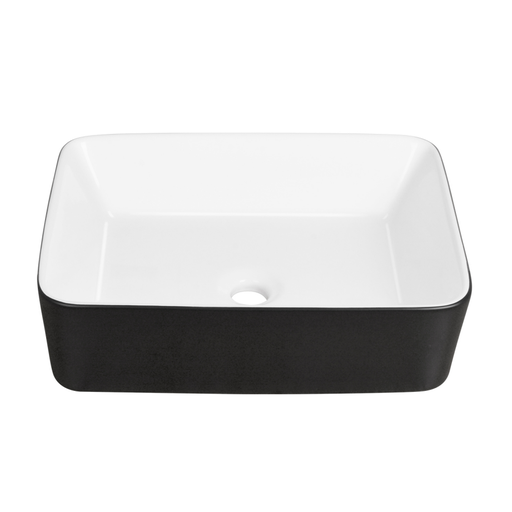 DeerValley Rectangular Bathroom Sink Black Exterior, White Interior