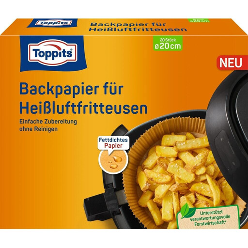 Toppits Backpapier für die Hei?luftfritteuse