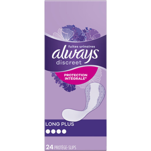 Always Discreet Liners Plus Long Sanitary Napkins 24pcs