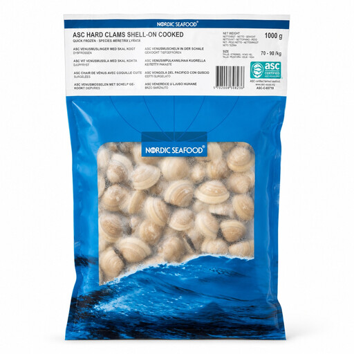 Nordic Seafood ASC Cooked Hard Clams in the Shell (1kg)