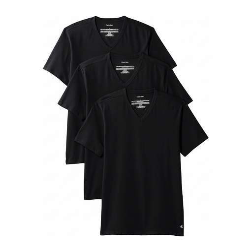 Calvin Klein S/S V-Neck 3-Pack - Cotton Stretch Blend