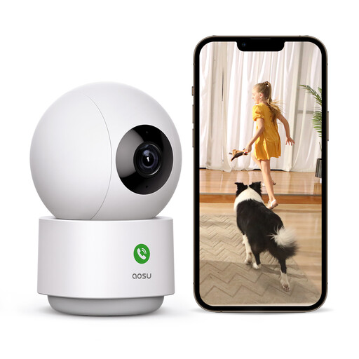 aosu 2K plug-in indoor camera with 360° view
