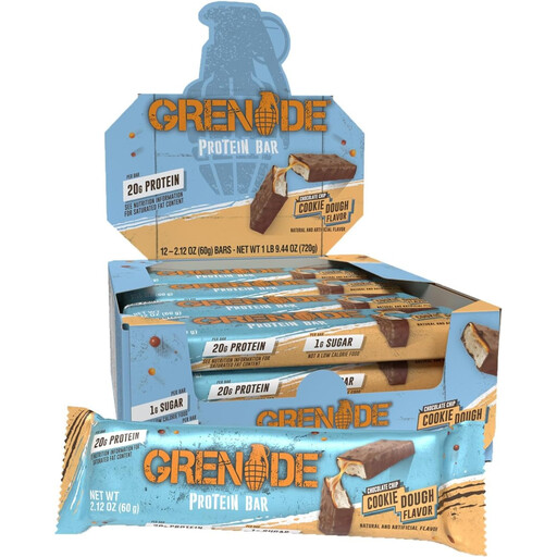 Grenade High Protein Low Sugar Protein Bar Chocolate Chip Cookie Dough Flavour