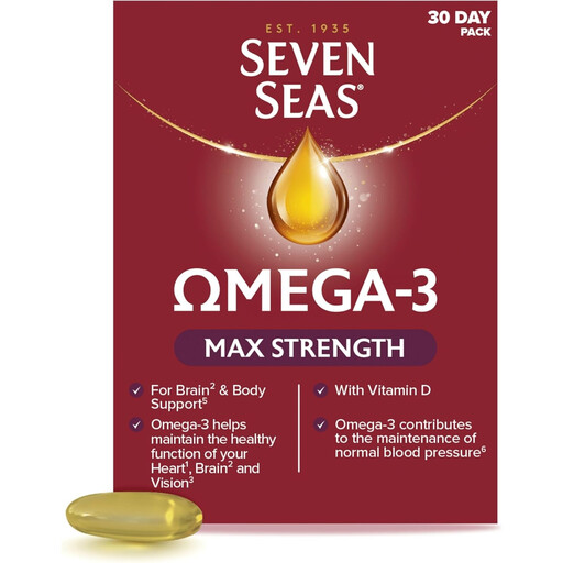 Seven Seas Omega-3 Fish Immune Support Oil Capsules Max Strength with Vitamin D