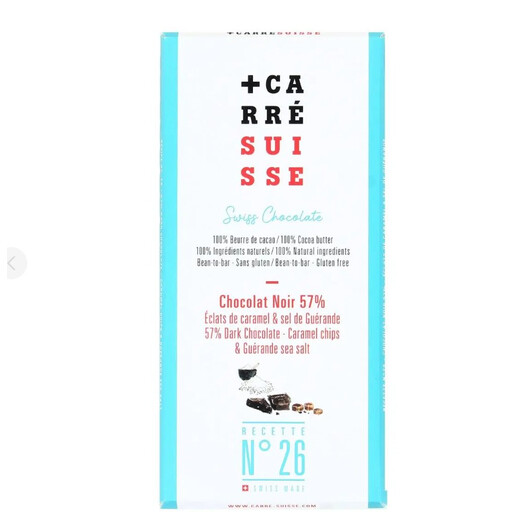 CARRE Organic 有机黑巧克力排块，含焦糖和盖朗德盐，100 g
