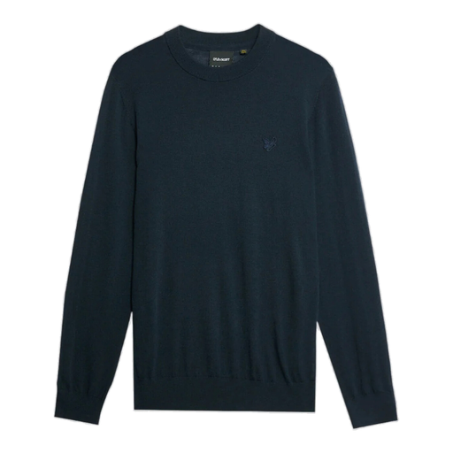 Lyle & Scott 美利奴羊毛圆领套头衫 - 深海军蓝
