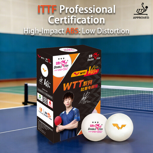 Double Fish WTT Match 3-Star V40+ ABS Seamed Table Tennis Balls