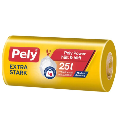 Pely Extra Strong Drawstring Trash Bags 25L