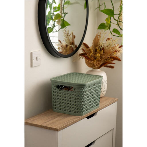 Strata Urban Storage Basket & Lid 14L Lily Pad Green