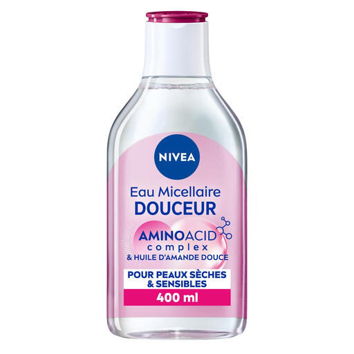 Nivea Micellar Water for Face, Hydrating, Makeup Remover, Dry Skin, 400ml