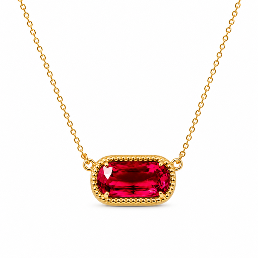 VoxorAI Natural Stone Zircon Necklace Red