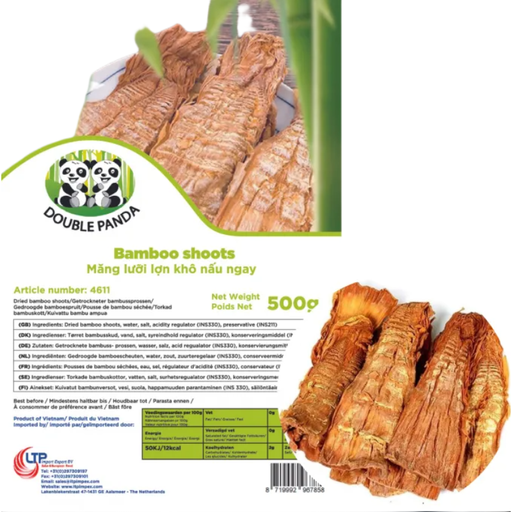 DOUBLE PANDA Dried Bamboo Shoots 500g