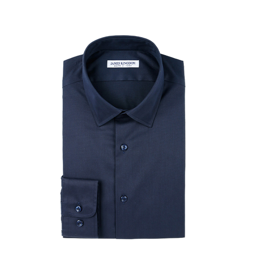 JAMES KINGDOM CVC men's cotton shirt navy blue 40-M