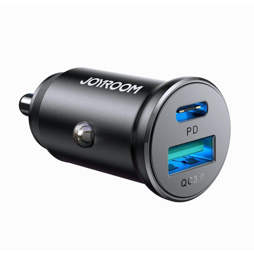 JOYROOM JR-CCN06 Car Charger， 30 W， 2 PD Ports， Black