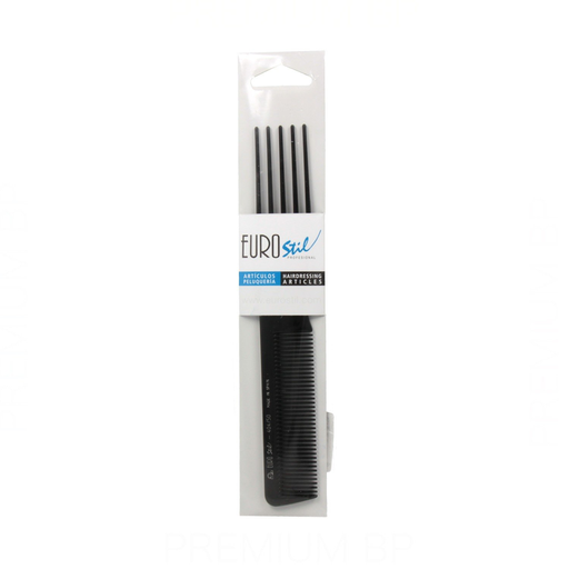 Eurostil BLACK HAIR PICK COMB 5 PRONGS 1PC