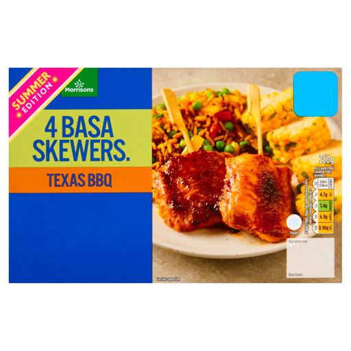 Morrisons BBQ Basa Skewers, 250g