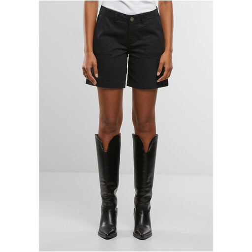 Urban Classics Ladies Cotton Cargo Shorts black 28