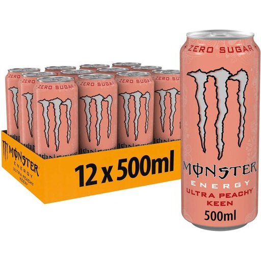 Monster Ultra Peachy Keen Energy Drink - 12 x 500 ml