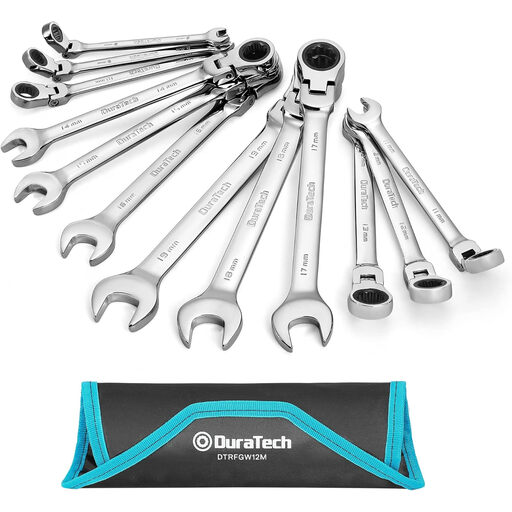 DURATECH 12-Piece Flex-Head Ratcheting Wrench Set