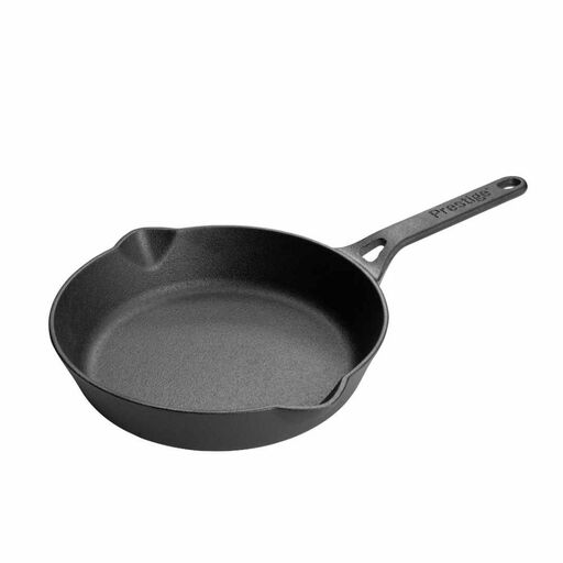 Prestige Cast Iron 22cm Pre-seasoned Induction Frying pan