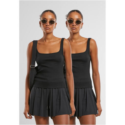 Urban Classics Ladies Wide Neck Rib Top 2-Pack