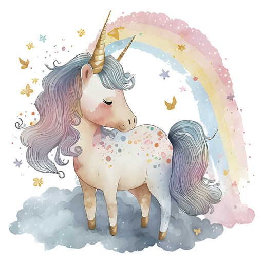 Sticker abattant WC motif licorne arc-en-ciel