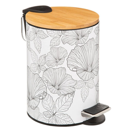 5five Soft-Close Pedal Bin - 3 L, Black/Bamboo