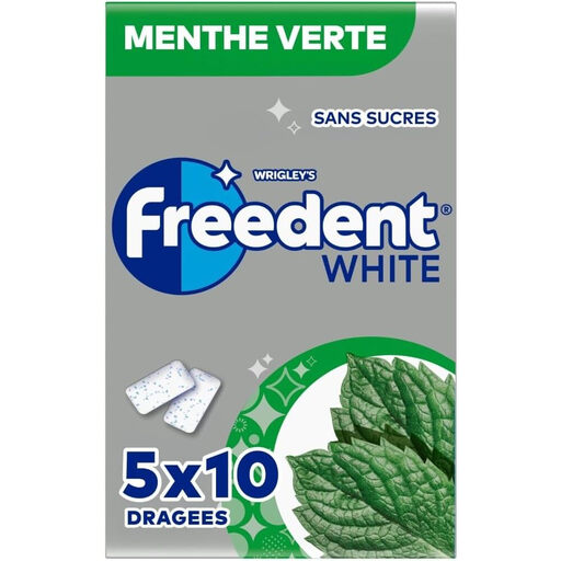 FREEDENT Whitening Mint Chewing Gum 5 Packs