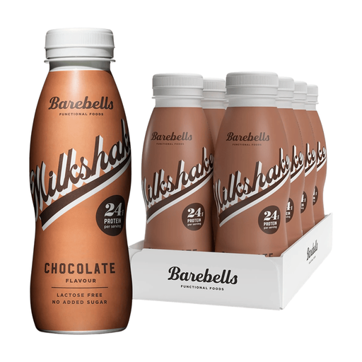 Barebells High Protein chocolate milkshake, pack of eight 330 ml bottles