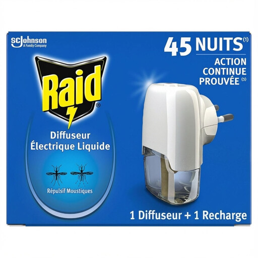 RAID Electric Mosquito Repellent Diffuser with Liquid Refill