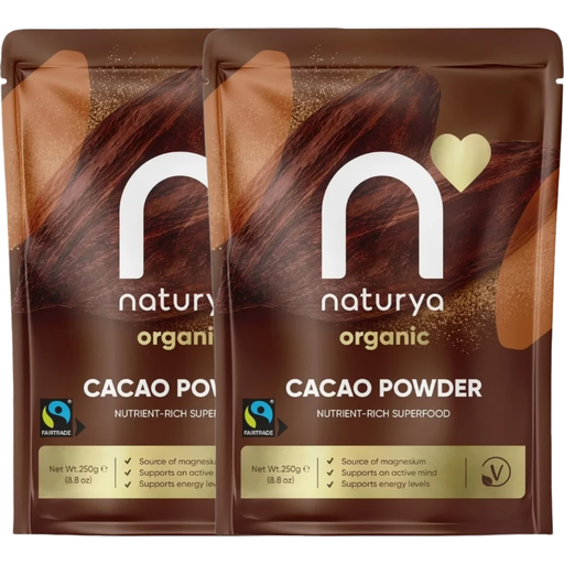 Naturya Organic Cacao Powder, two 250g packs