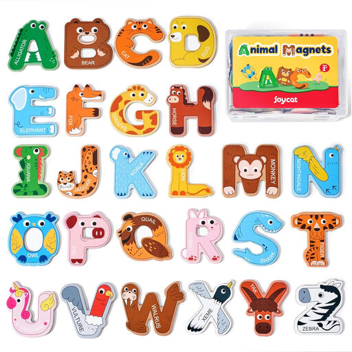 Wooden Alphabet Magnets mit Tiermotiven