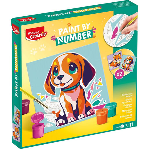 Maped Creativ Paint by Numbers – Dog and Fox – Painting Activity for Children