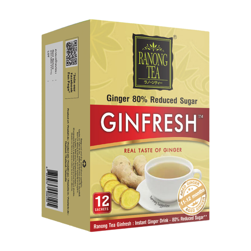 Ranong Tea Ginfresh Instant Ginger Drink 80% Reduced Sugar