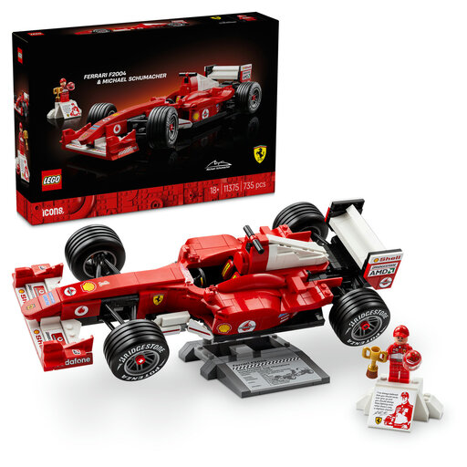 LEGO ICONS 11375 Ferrari F2004 & Michael Schumacher