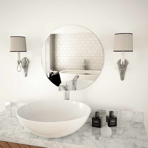 vidaXL Wall Mirror - Round, 50 cm, Silver
