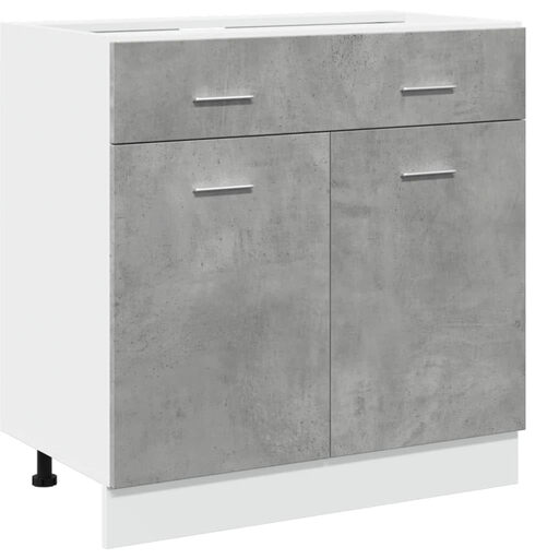 VidaXL Meuble Bas avec Tiroir Gris Béton