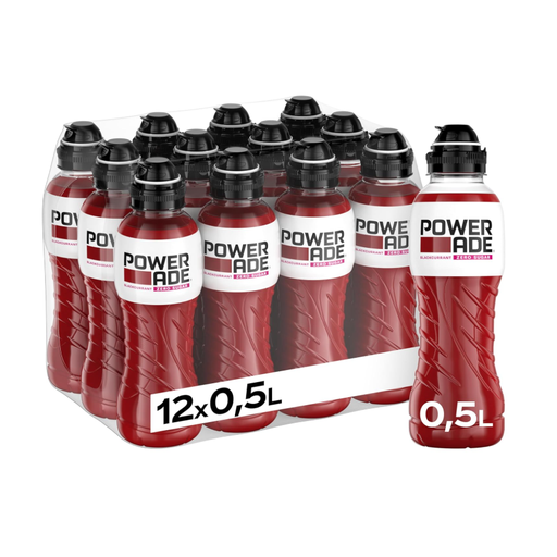 Powerade Blackcurrant 无糖等渗运动饮料 12 瓶装，每瓶 0.5 L