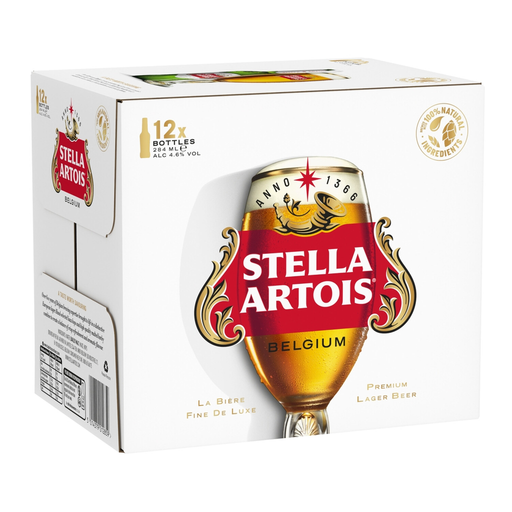 Stella Artois Belgium Premium Lager Beer 12x284ml