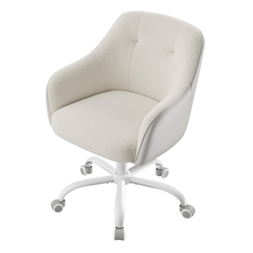 Ochama Office Chair, Sherpa Fabric, Cappuccino Beige