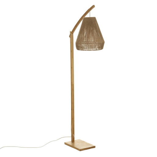 Atmosphera Palm Cocktail Bogen-Stehlampe - Natürlicher Bambus, 158 cm