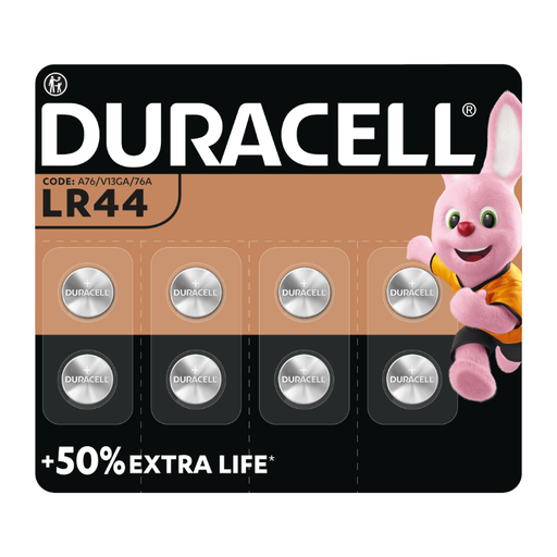 Duracell LR44 (A76) Specialty Alkaline Batteries, 1.5V, 8-Pack