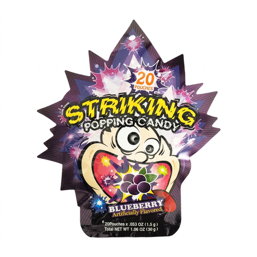 Striking Blueberry Flavour Popping Candy
